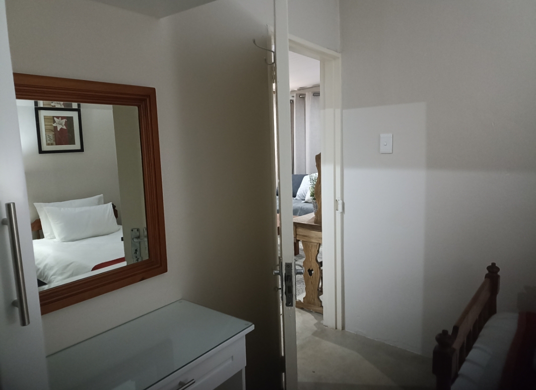 Doorway view into the main bedroom